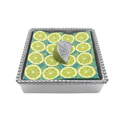 Beaded Napkin Box- Lime Wedge
