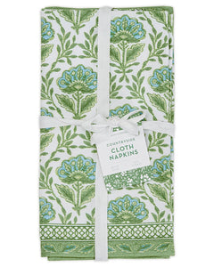 Green Floral Napkins- 4 pack