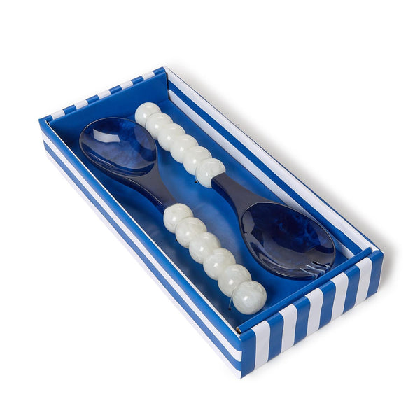 Blue & White Modern Salad Servers