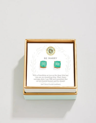 Sea La Vie Sea  Glass Stud Earrings- Be Marry