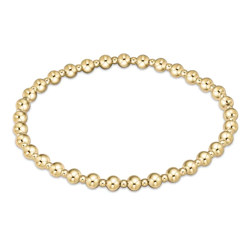 Classic Grateful 4mm Bead Bracelet- Gold