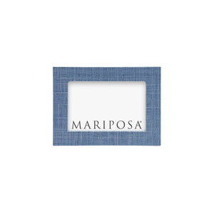 Heather Blue Faux Grasscloth Frame- 4x6