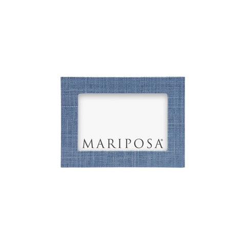 Heather Blue Faux Grasscloth Frame- 4x6