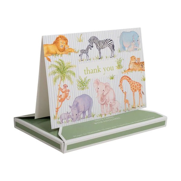 Boxed Thank You Notes- Safari Baby