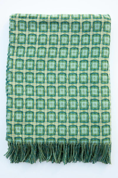 Basketweave Throw- Aqua