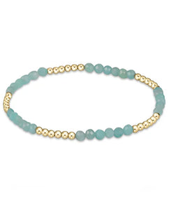 Blissful Gold 2mm Bead Bracelet- Amazonite