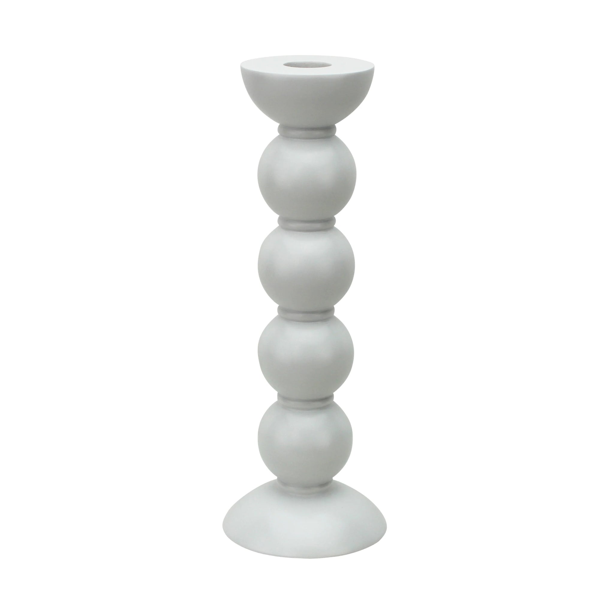 24cm Bobbin Candlestick- White