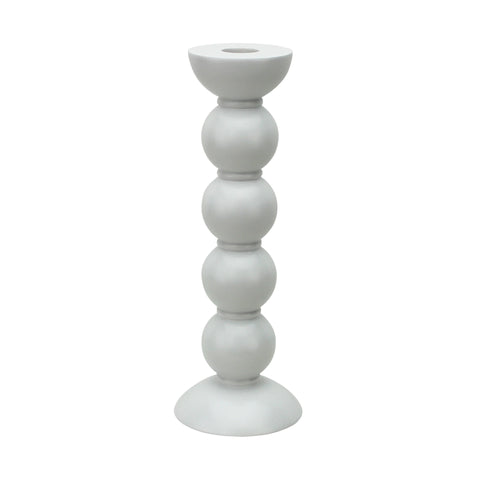 24cm Bobbin Candlestick- White