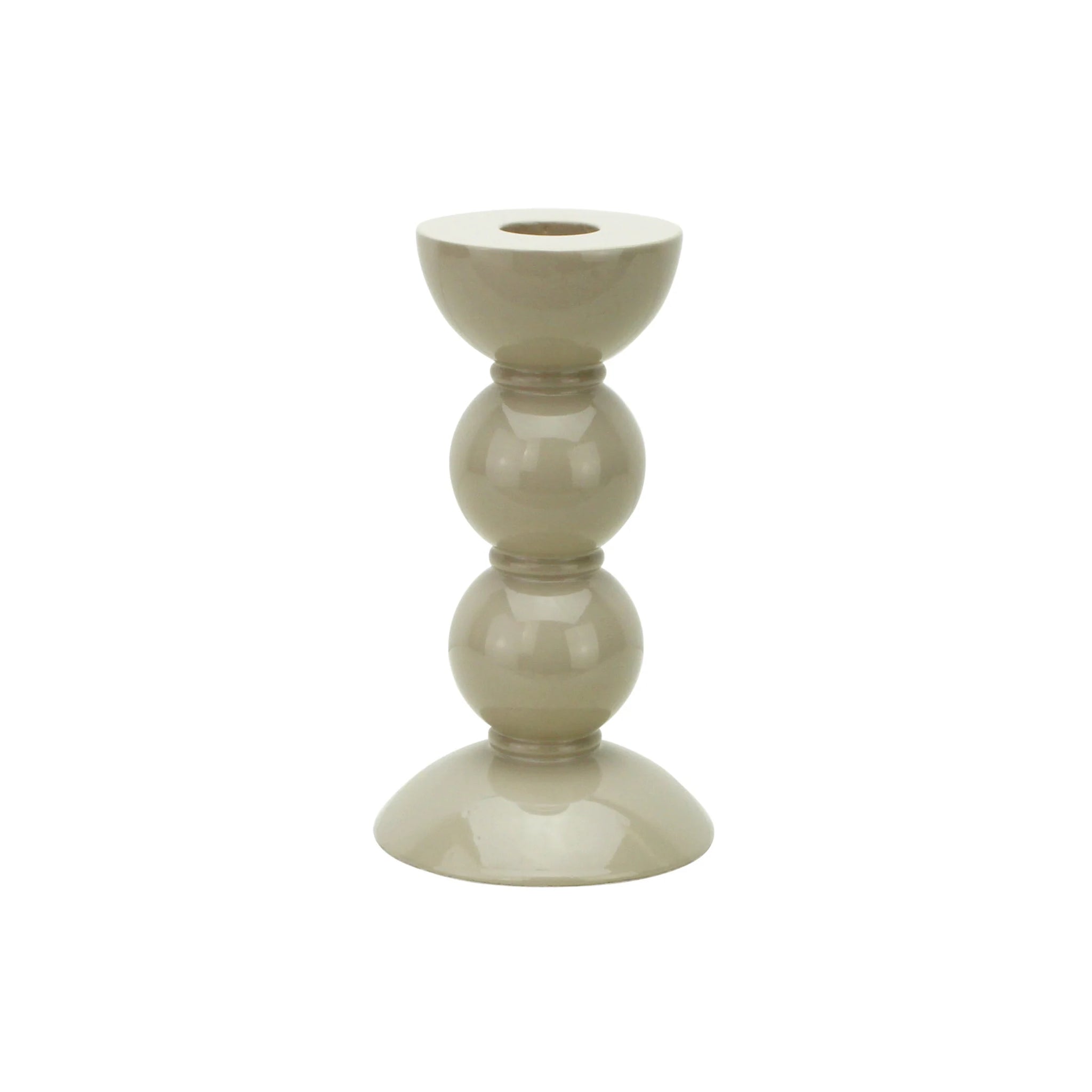 14cm Bobbin Candlestick- Cappucino