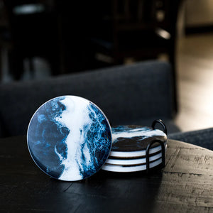 Ceramic Navy & White  Coasters