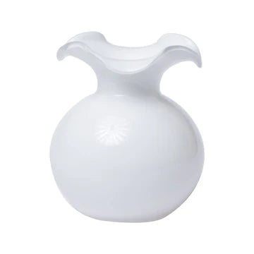 Hibiscus Small Fluted Vase- White