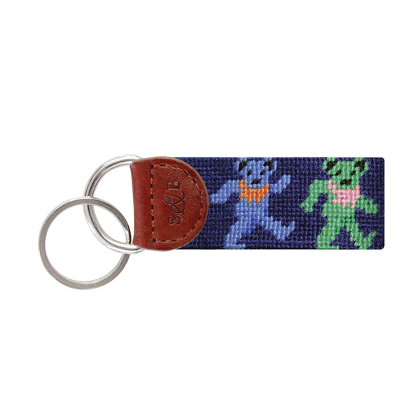 Dancing Bears on Navy Key Fob