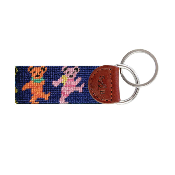 Dancing Bears on Navy Key Fob
