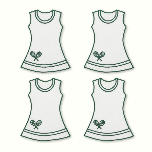 Tennis Dress Linen Cocktail Napkins- Set of 4