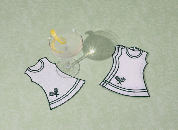Tennis Dress Linen Cocktail Napkins- Set of 4