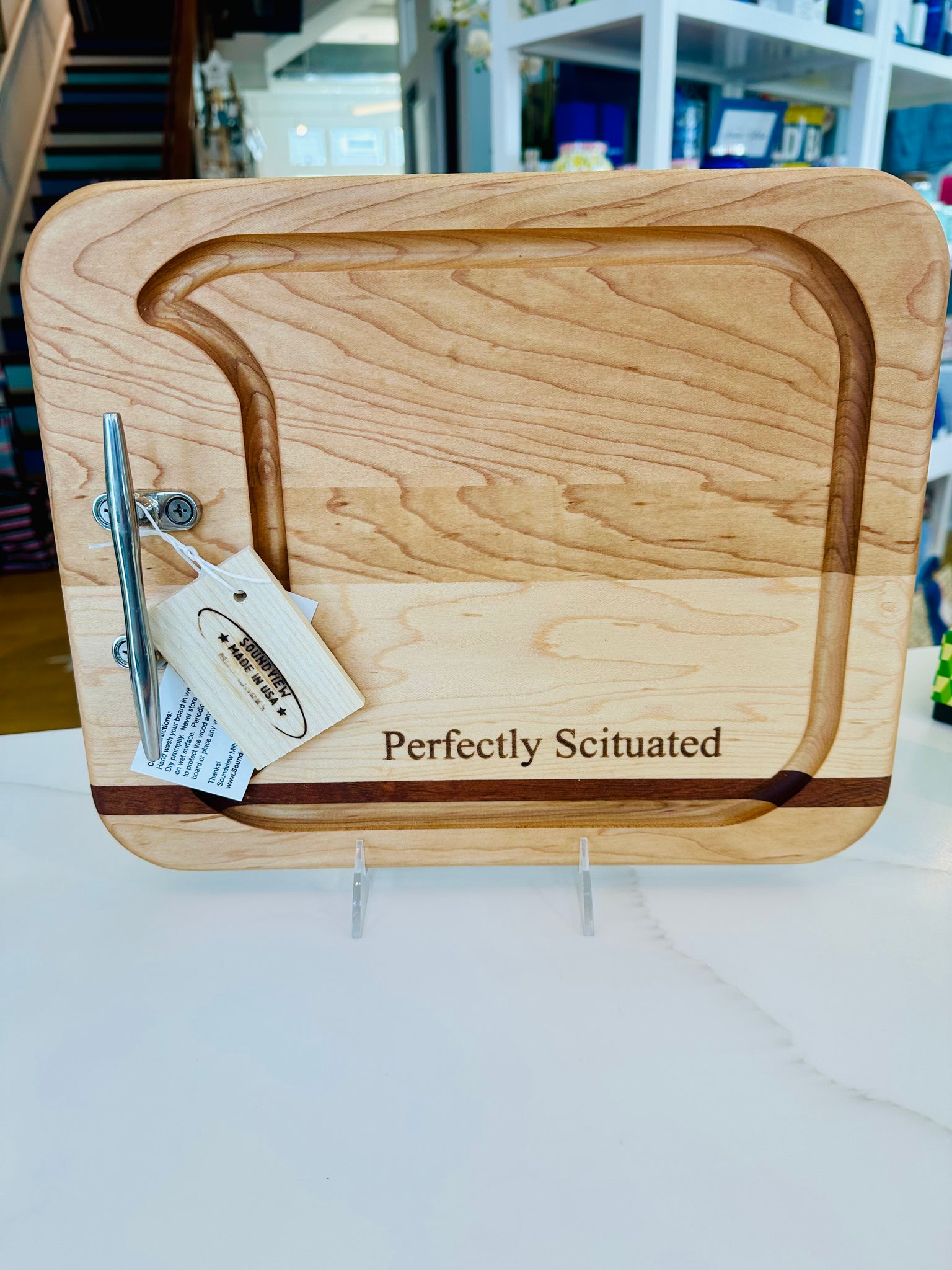 Cleat Appetizer Board w/ stripe- Perfectly Scituated