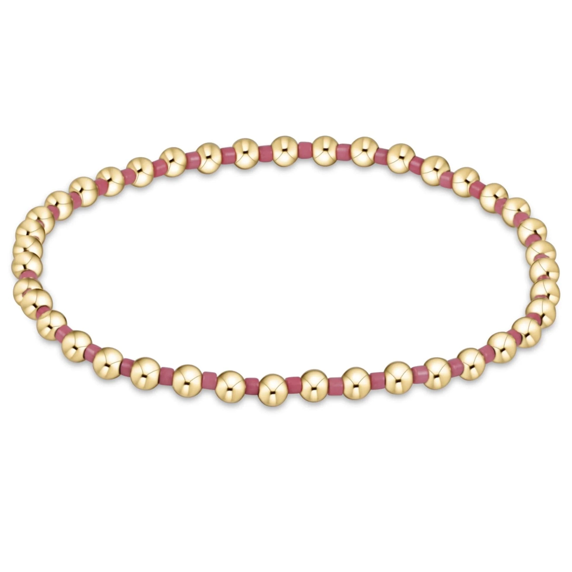 Hope Grateful 2mm Bead Bracelet- Fucshia