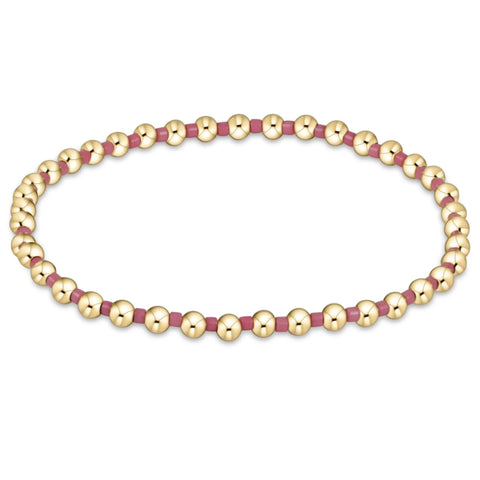 Hope Grateful 2mm Bead Bracelet- Fucshia