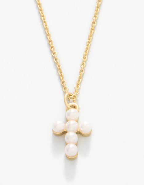 Sea La Vie Necklace Faith/Pearl Cross