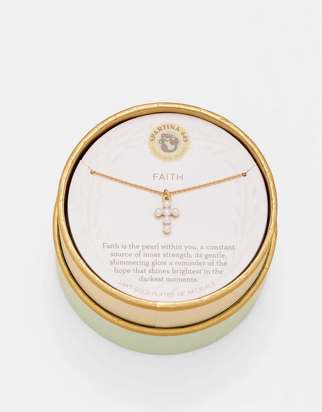 Sea La Vie Necklace Faith/Pearl Cross
