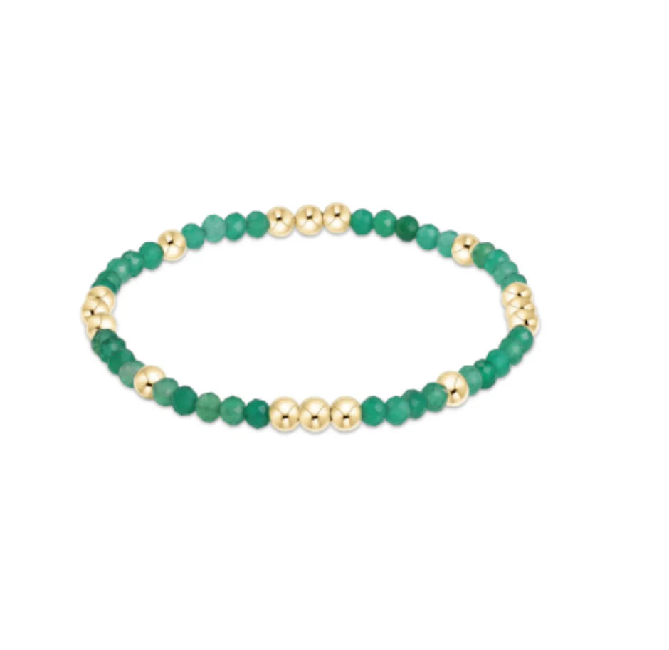 Worthy 3mm Beaded Bracelet- Green Onyx