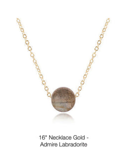 16" Gold Admire Necklace- Labradorite