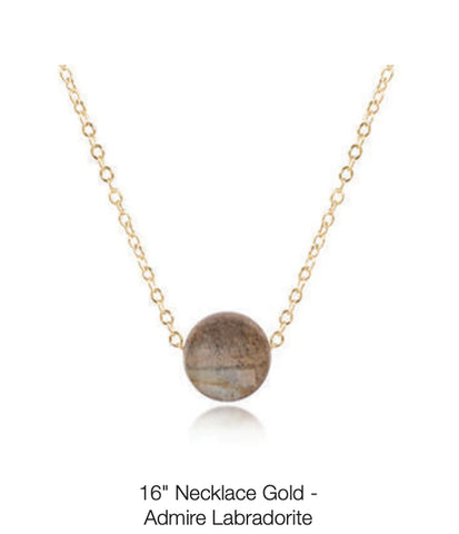 16" Gold Admire Necklace- Labradorite