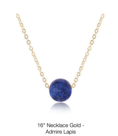 16" Gold Admire Necklace- Lapis