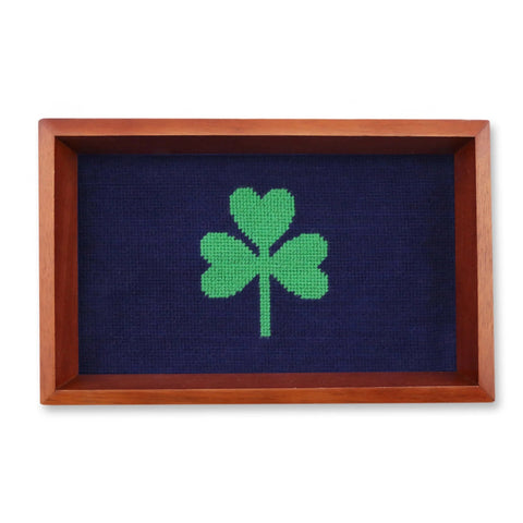 Valet Tray- Dark Navy Shamrock