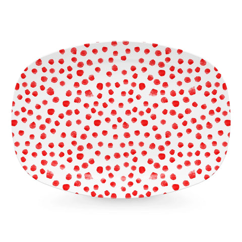 Red Dotty Platter