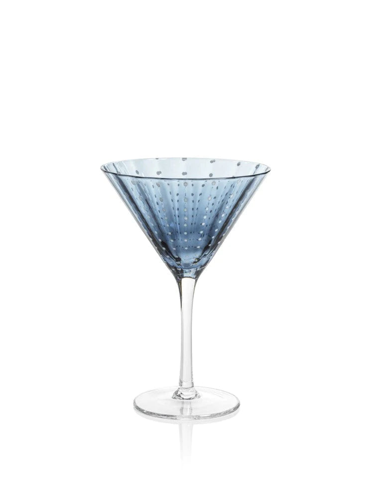 Portofino Dot Martini Glass- Navy
