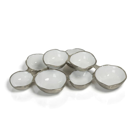 Small Cluster Bowls- Nickel & White