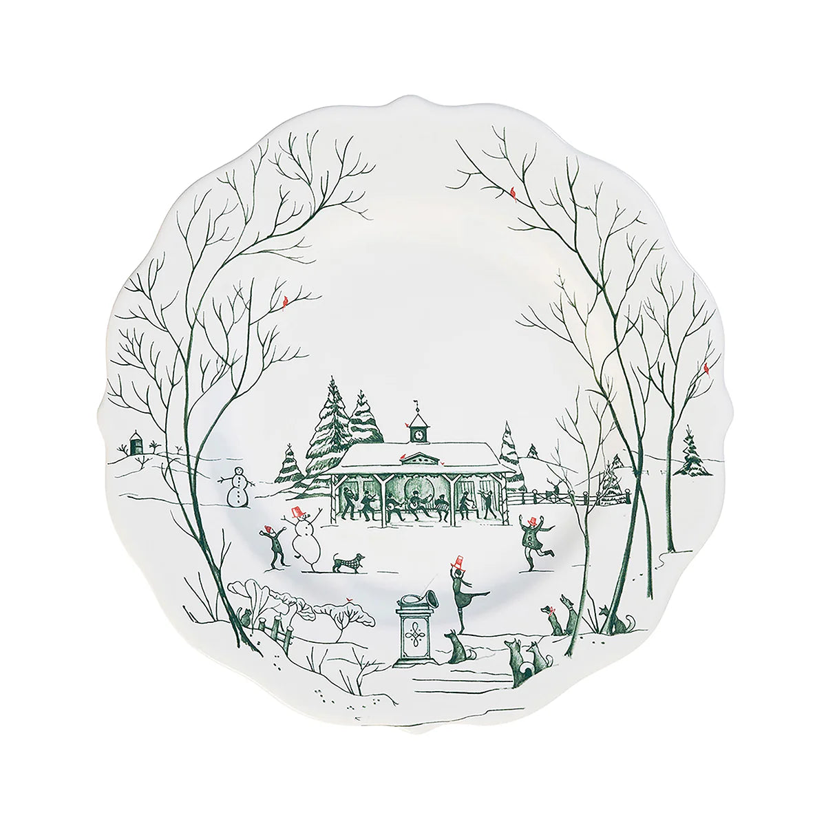 Winter Frolic Salad/Dessert Plate- Evergreen