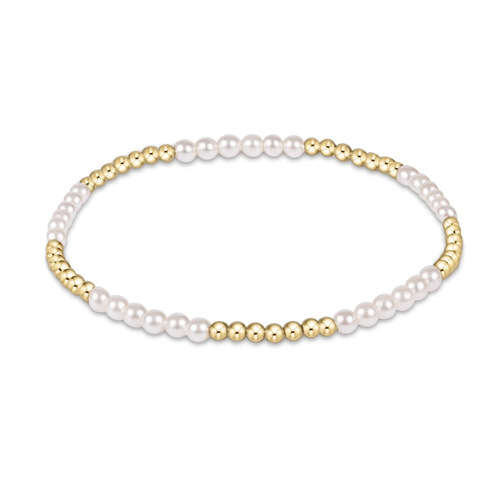 Blissful Gold 2.5mm Bead Bracelet - 3mm Pearl