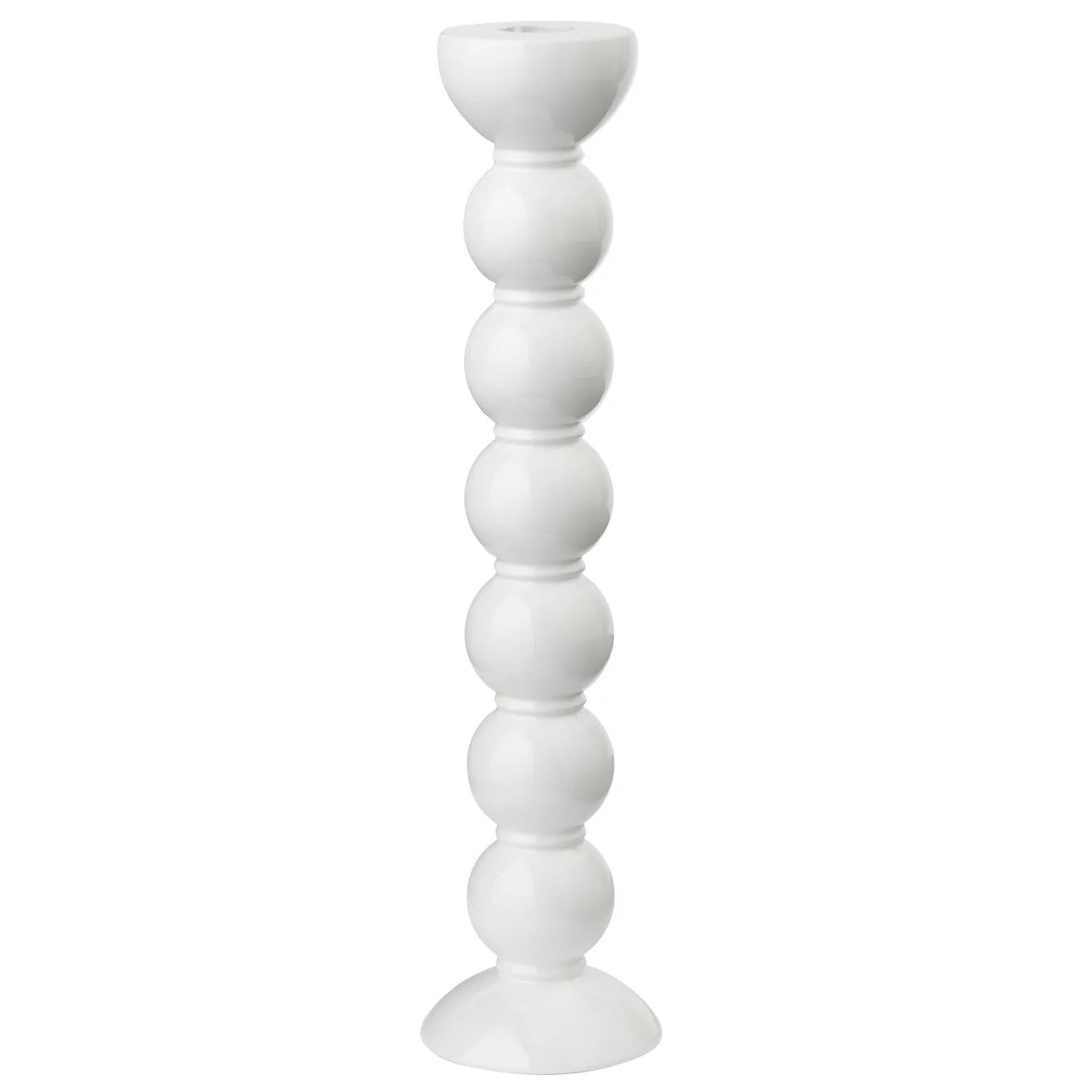 33cm Bobbin Candlestick- White