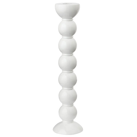 33cm Bobbin Candlestick- White