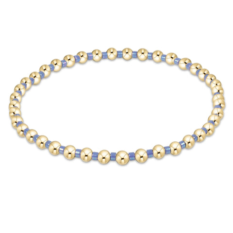 Hope Grateful 2mm Bead Bracelet- Blue Metallic