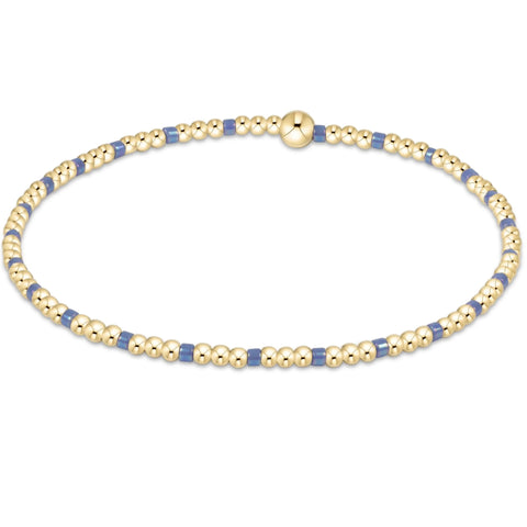 Hope Sincerity 2mm Bead Bracelet- Blue Metallic