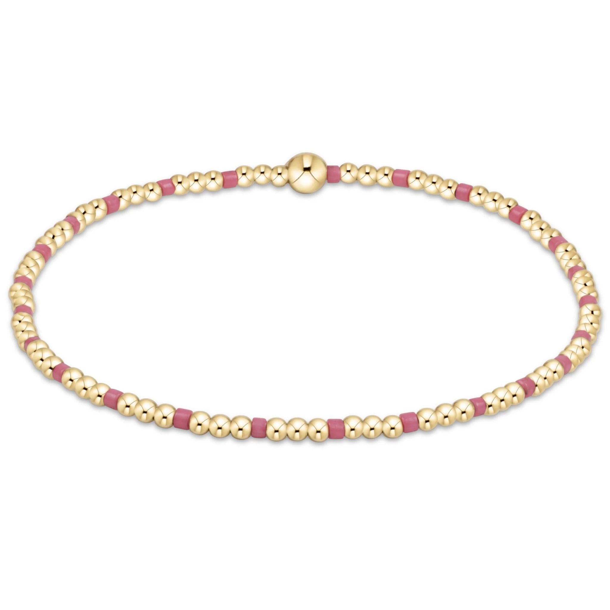 Hope Sincerity 2mm Bead Bracelet- Fucshia