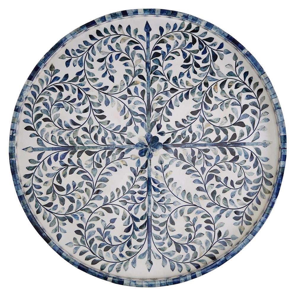 Blue & White Inlaid Round Tray