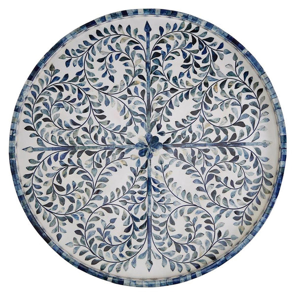 Blue & White Inlaid Round Tray
