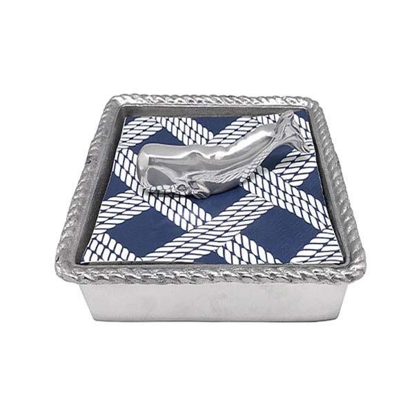Rope Napkin Box- Nantucket Whale