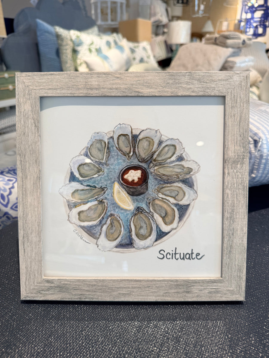 Oyster Platter 8x8 Art- Scituate