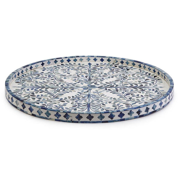 Blue & White Inlaid Round Tray