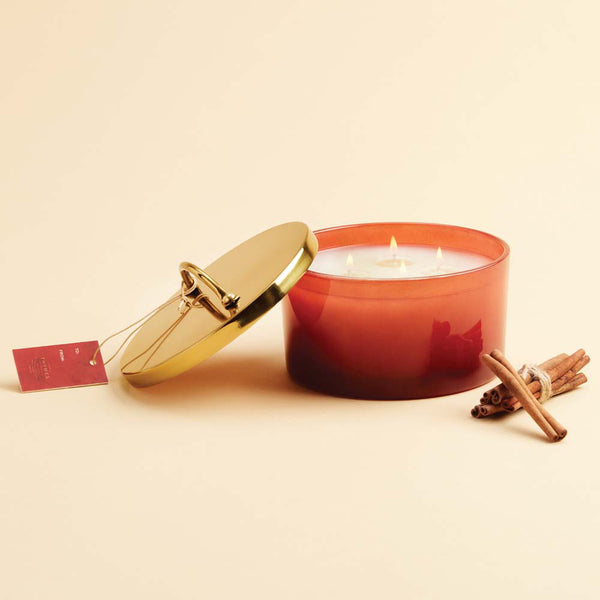 4 wick Simmered Cider Harvest Red Candle