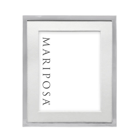 White Leather Frame- 8x10
