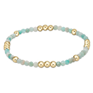 Worthy 3mm Gold Beaded Bracelet- Amozonite