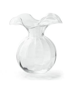 Medium Hibiscus Fluted Vase- Clear