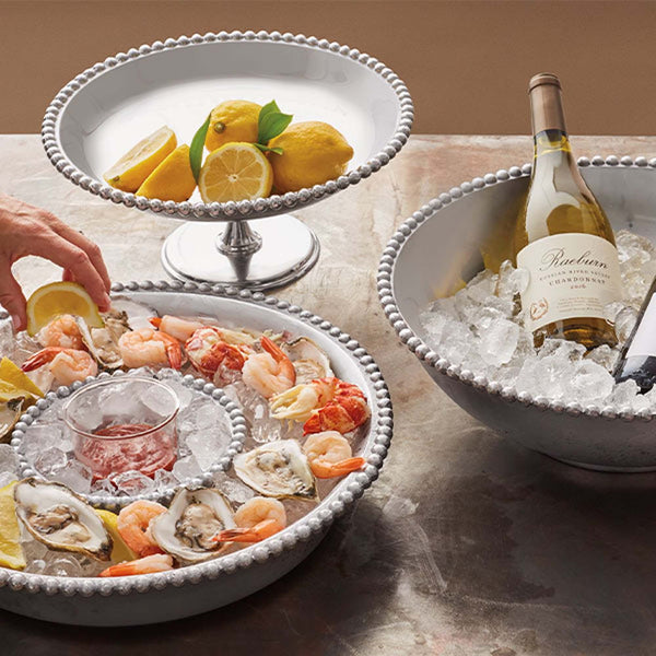 Pearled Large Serving Bowl
