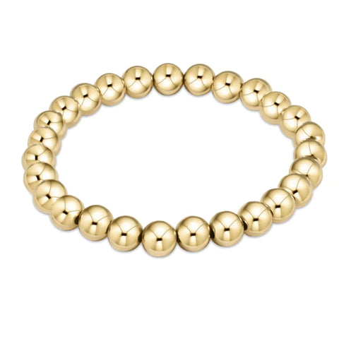 7mm Classic Gold Bead Bracelet